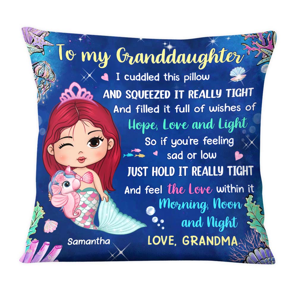 Personalized Gift For Granddaughter Hug This Mermaid Pillow 30830 Primary Mockup