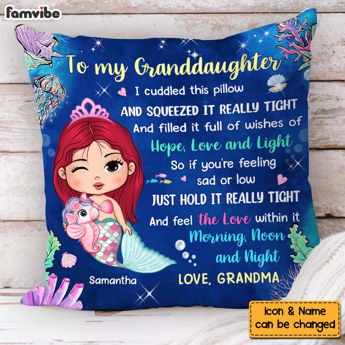Personalized Gift For Granddaughter Hug This Mermaid Pillow 30830 1