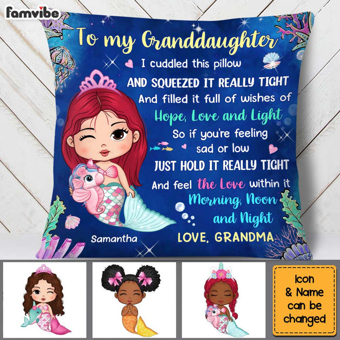 Personalized Gift For Granddaughter Hug This Mermaid Pillow 30830 1