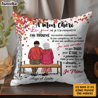 Personalized French Couple Gift À Mon Chéri (Ma Chérie) Pillow 30839 thumb 1