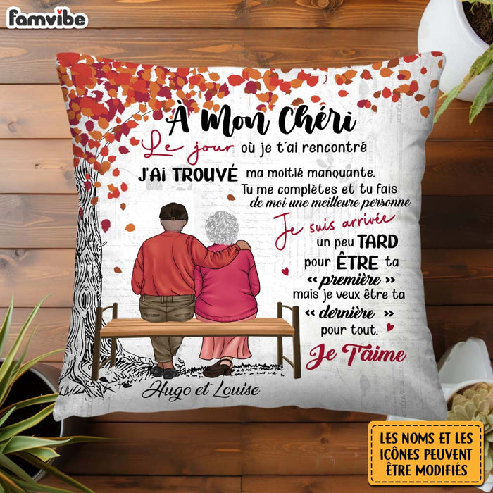 Personalized French Couple Gift À Mon Chéri (Ma Chérie) Pillow 30839 1