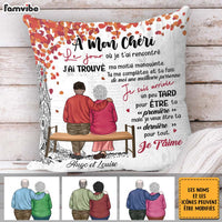 Personalized French Couple Gift À Mon Chéri (Ma Chérie) Pillow 30839 thumb 1