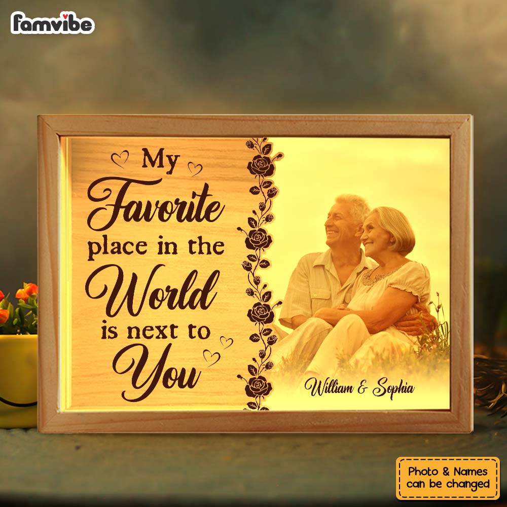 Personalized Couples Gift Upload Photo My Favorite Place In The World Picture Frame Light Box 31300 Primary Mockup