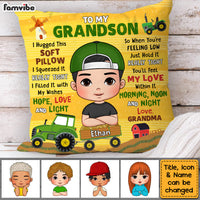 Personalized Gift For Grandson To My Grandson Tractor Theme Pillow 30846 thumb 1