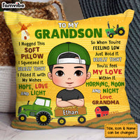 Personalized Gift For Grandson To My Grandson Tractor Theme Pillow 30846 thumb 1