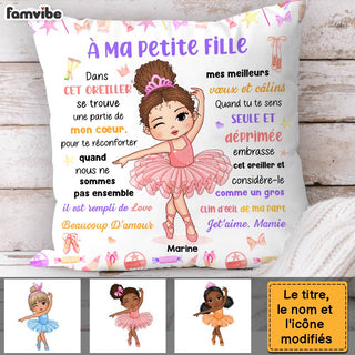 Personalized Gift For Granddaughter Hug This  Ballerina French Pillow 30848 Primary Mockup