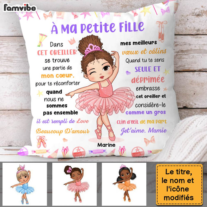 Personalized Gift For Granddaughter Hug This  Ballerina French Pillow 30848 1