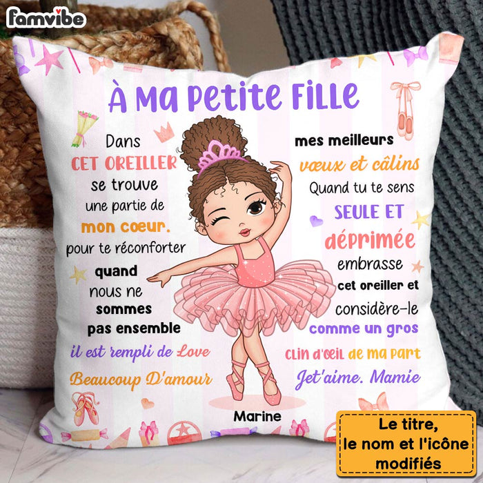 Personalized Gift For Granddaughter Hug This  Ballerina French Pillow 30848 1