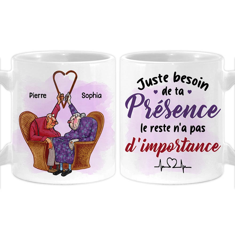 Personalized French Couple Gift Juste Besoin De Ta Présence Mug 30849 Primary Mockup