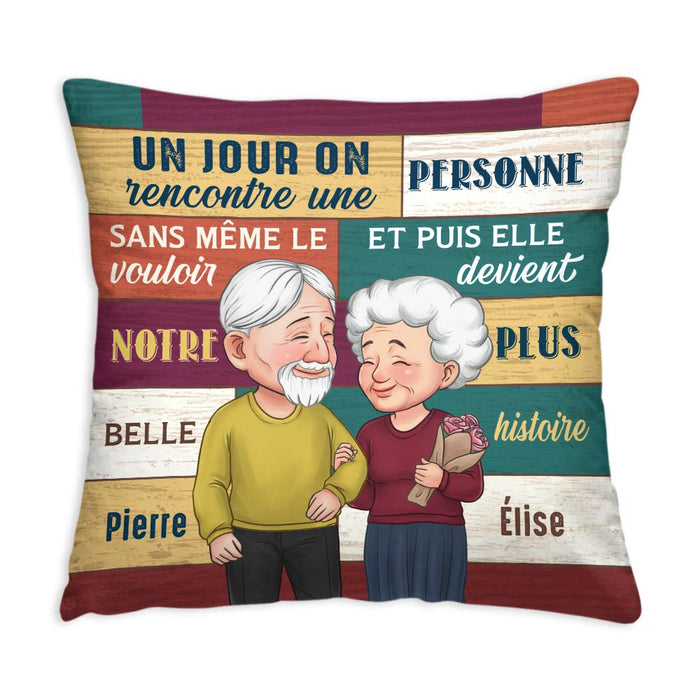 Personalized French Couple Gift Notre Plus Belle Histoire Pillow 30866 1
