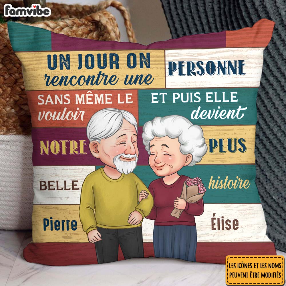 Personalized French Couple Gift Notre Plus Belle Histoire Pillow 30866 Primary Mockup