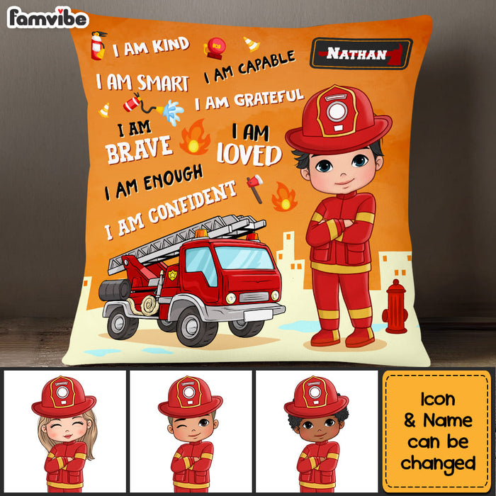 Personalized Gift For Grandson I Am Kind Firefighter Pillow 30873 1