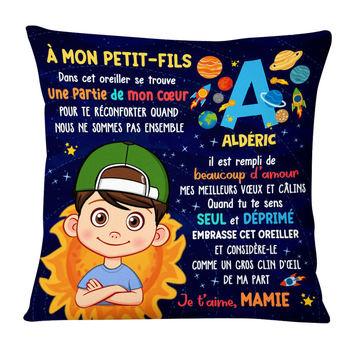 Personalized Gift For Grandson Galaxy French Hug This Pillow 30877 1