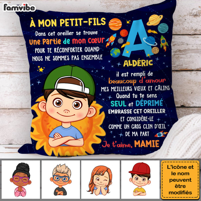 Personalized Gift For Grandson Galaxy French Hug This Pillow 30877 1