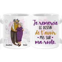 Personalized French Couple Gift Je Remercie Le Destin De T'avoir Mis Sur Ma Route Mug 30879 thumb 1