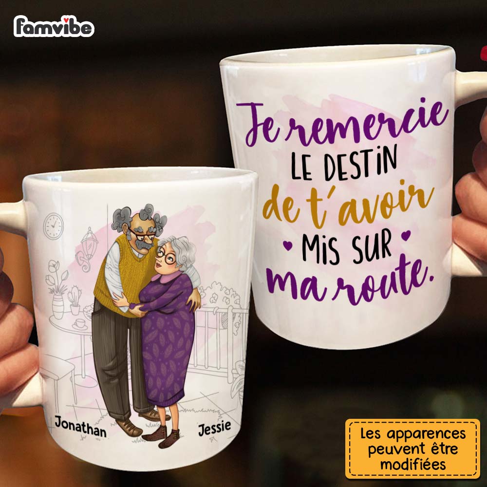 Personalized French Couple Gift Je Remercie Le Destin De T'avoir Mis Sur Ma Route Mug 30879 Primary Mockup