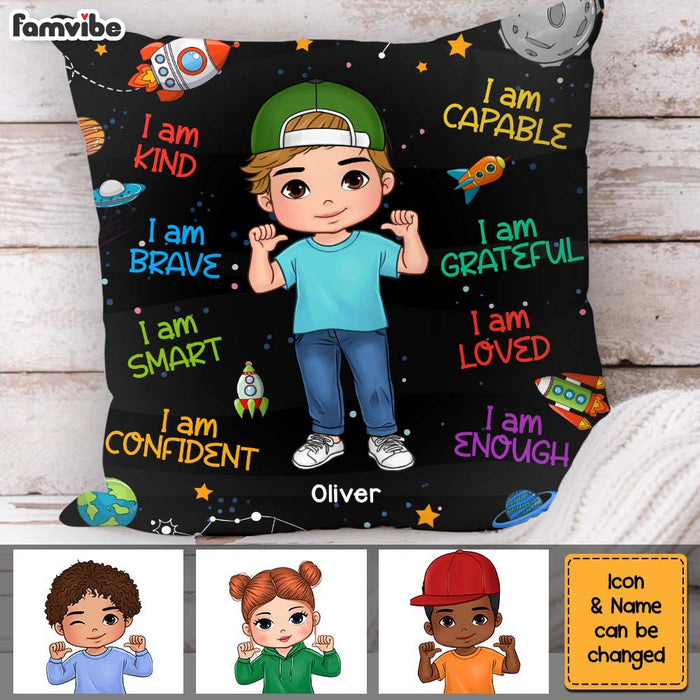Personalized Gift For Grandson I Am Kind Space Theme Pillow 30888 1