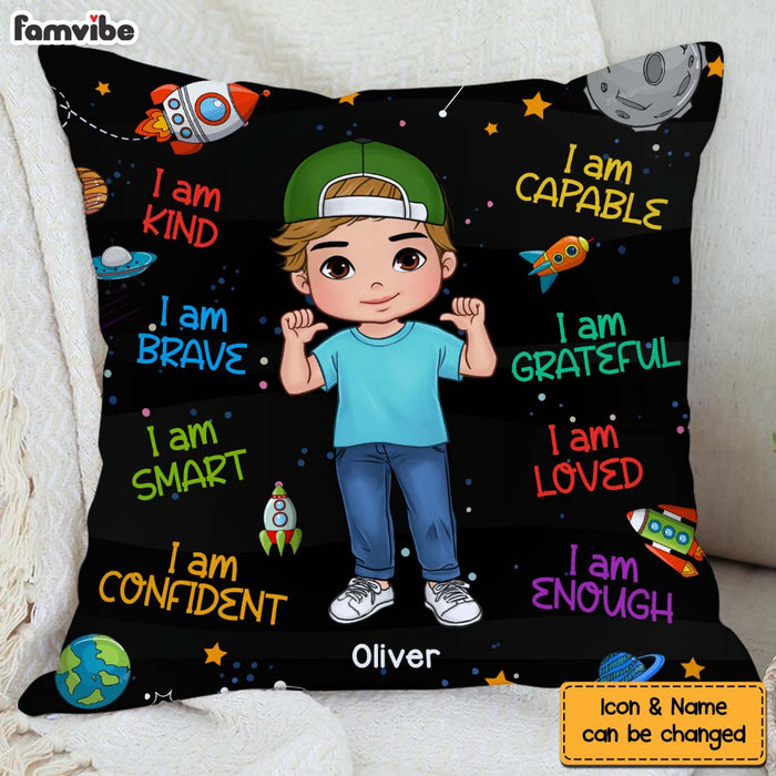 Personalized Gift For Grandson I Am Kind Space Theme Pillow 30888 1