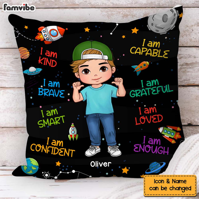 Personalized Gift For Grandson I Am Kind Space Theme Pillow 30888 1