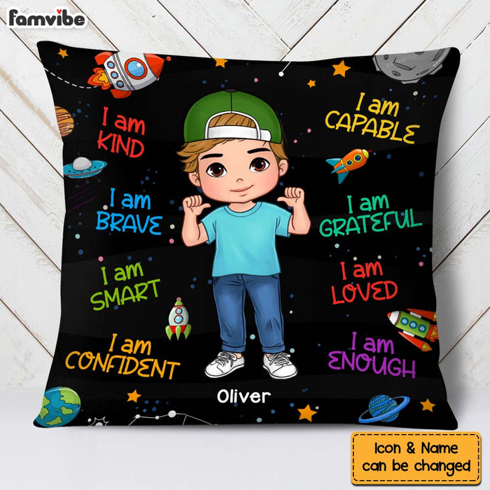 Personalized Gift For Grandson I Am Kind Space Theme Pillow 30888 1
