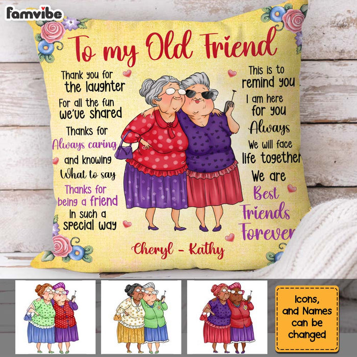 Personalized Gift For Old Friends Thank You For The Laughter Pillow 30897 1