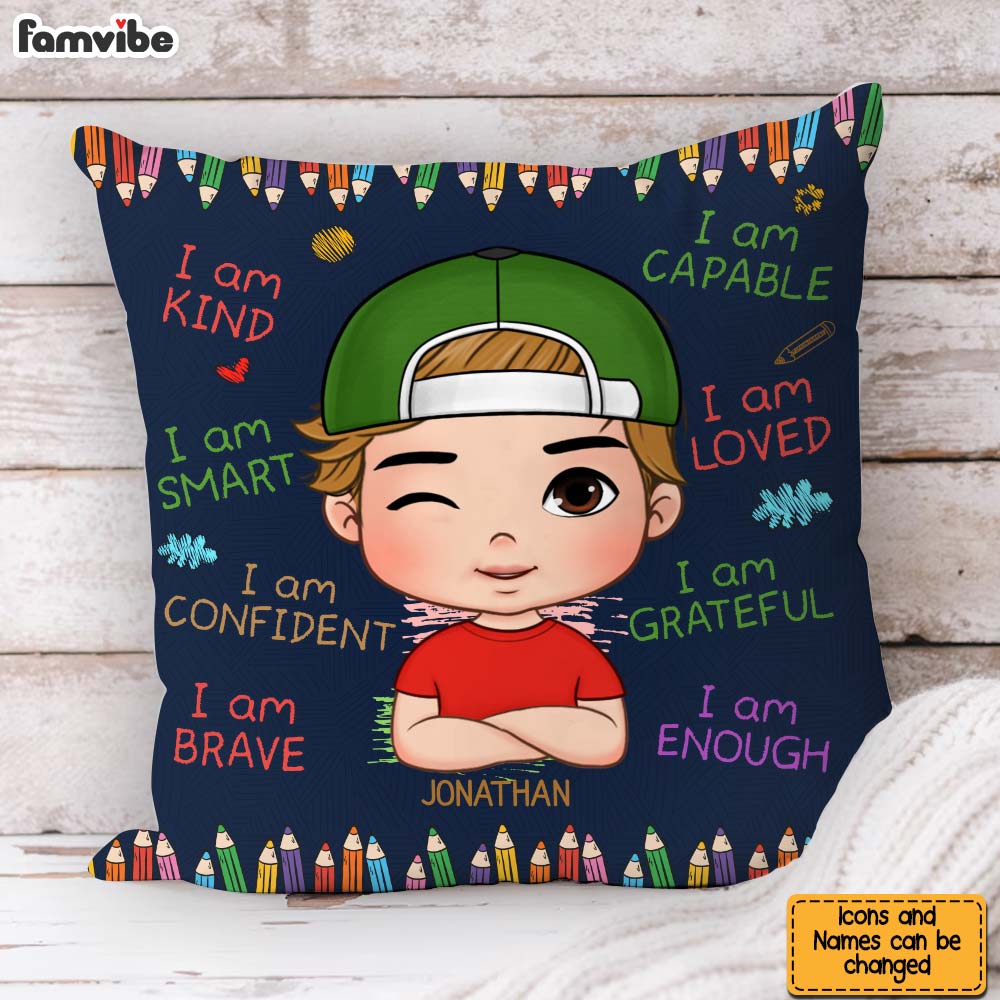 Personalized Gift For Grandson I Am Kind Pillow 23802 30910 Primary Mockup
