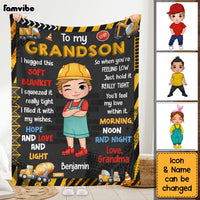 Personalized Gift For Grandson Construction Hug This Blanket 30919 thumb 1