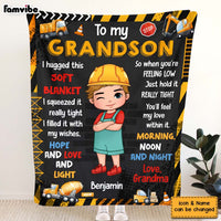 Personalized Gift For Grandson Construction Hug This Blanket 30919 thumb 1