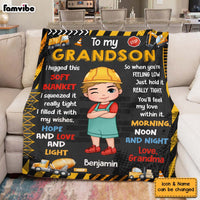 Personalized Gift For Grandson Construction Hug This Blanket 30919 thumb 1