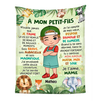 Personalized Gift For Grandson French Woodland Animals Blanket 30925 thumb 1