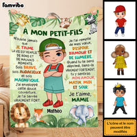 Personalized Gift For Grandson French Woodland Animals Blanket 30925 thumb 1