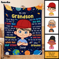 Personalized Gift For Grandson Aim For The Skies Blanket 30934 thumb 1
