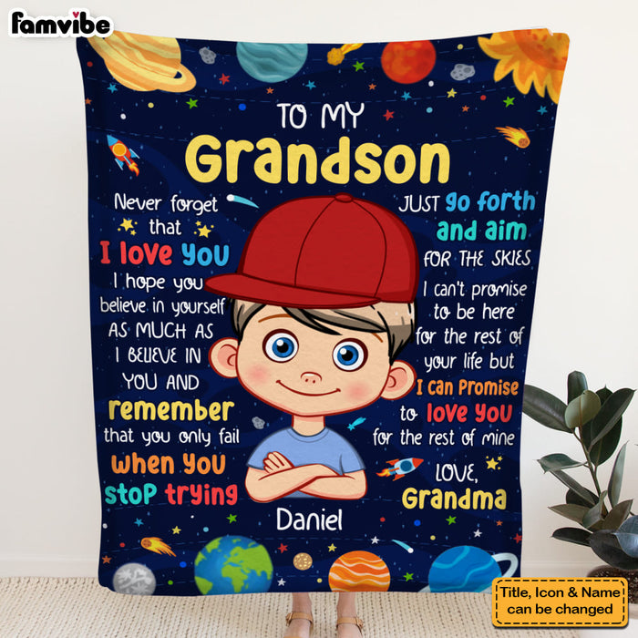 Personalized Gift For Grandson Aim For The Skies Blanket 30934 1