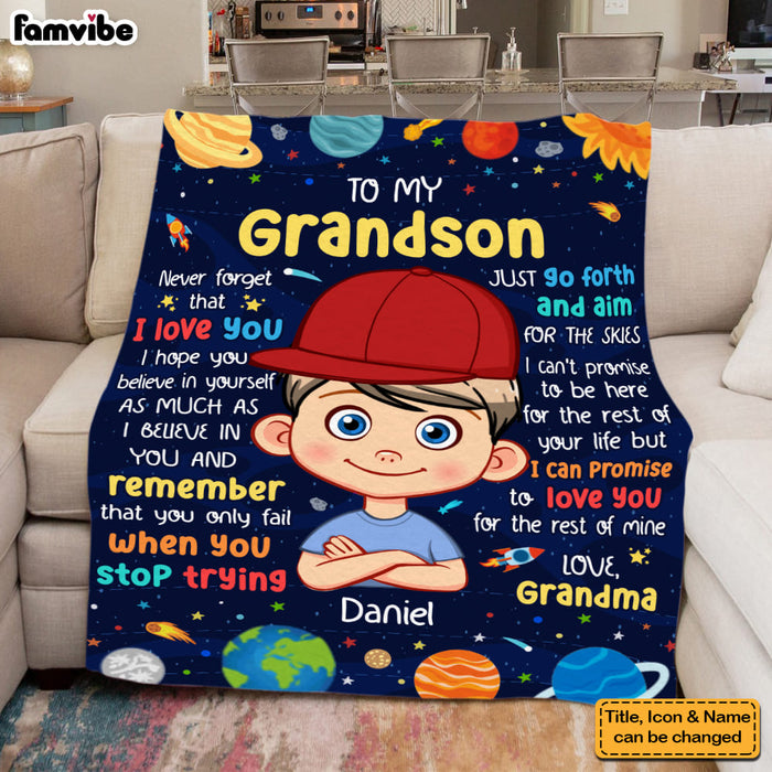 Personalized Gift For Grandson Aim For The Skies Blanket 30934 1