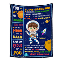 Personalized Gift For Grandson Outer Space Hug This Blanket 30935 thumb 1