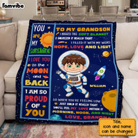 Personalized Gift For Grandson Outer Space Hug This Blanket 30935 thumb 1