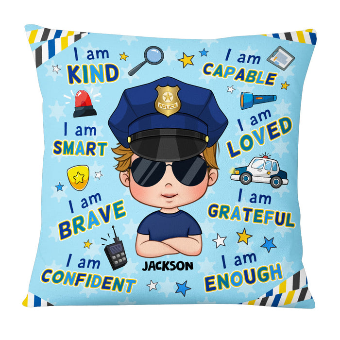 Personalized Gift For Grandson Affirmation Police Pillow 30936 1