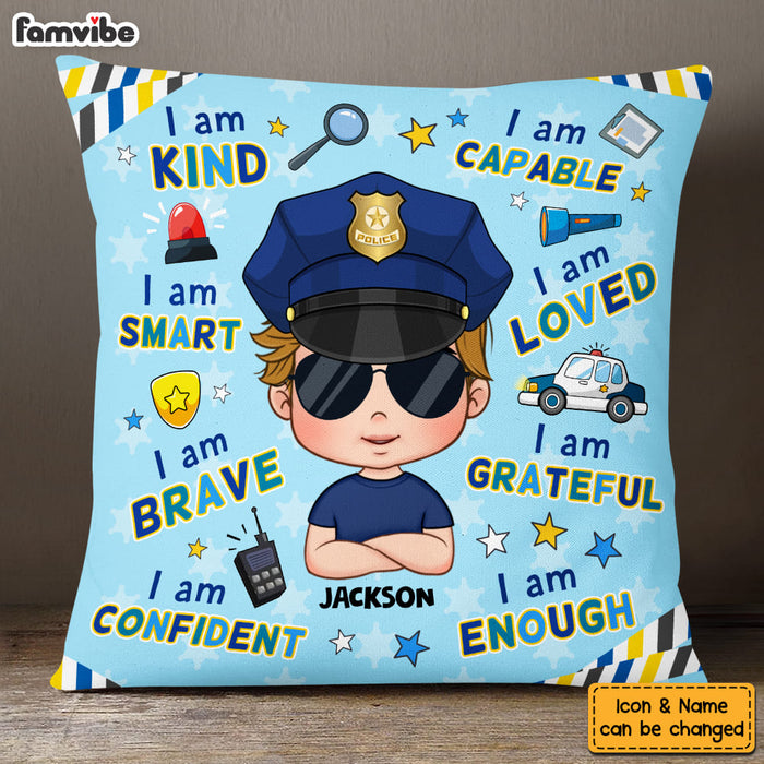 Personalized Gift For Grandson Affirmation Police Pillow 30936 1