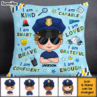 Personalized Gift For Grandson Affirmation Police Pillow 30936 thumb 1