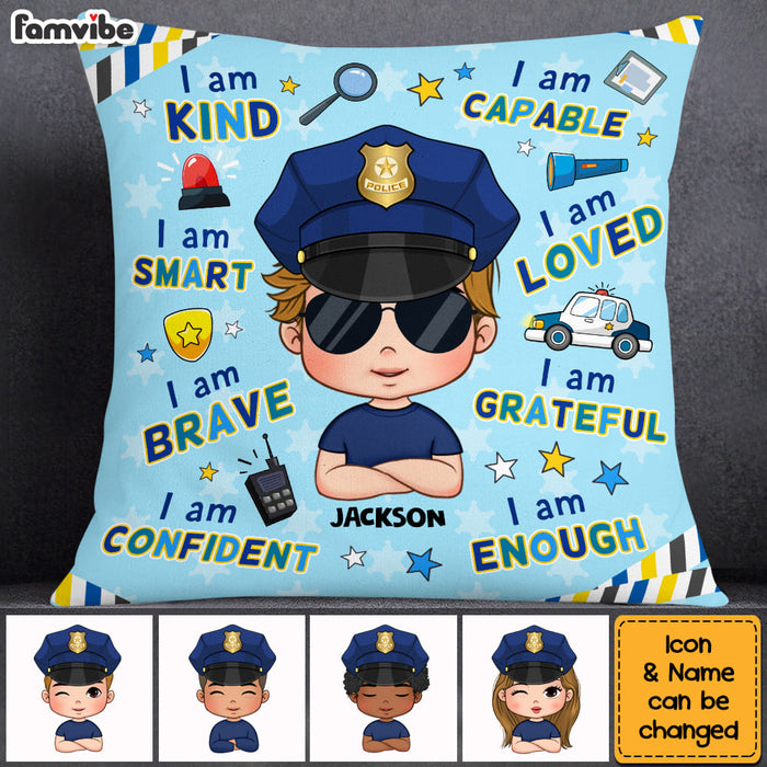 Personalized Gift For Grandson Affirmation Police Pillow 30936 1