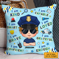 Personalized Gift For Grandson Affirmation Police Pillow 30936 thumb 1