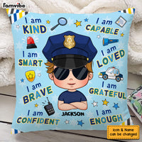 Personalized Gift For Grandson Affirmation Police Pillow 30936 thumb 1