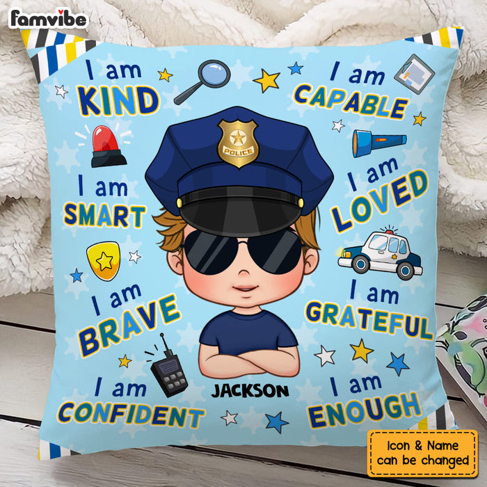 Personalized Gift For Grandson Affirmation Police Pillow 30936 1