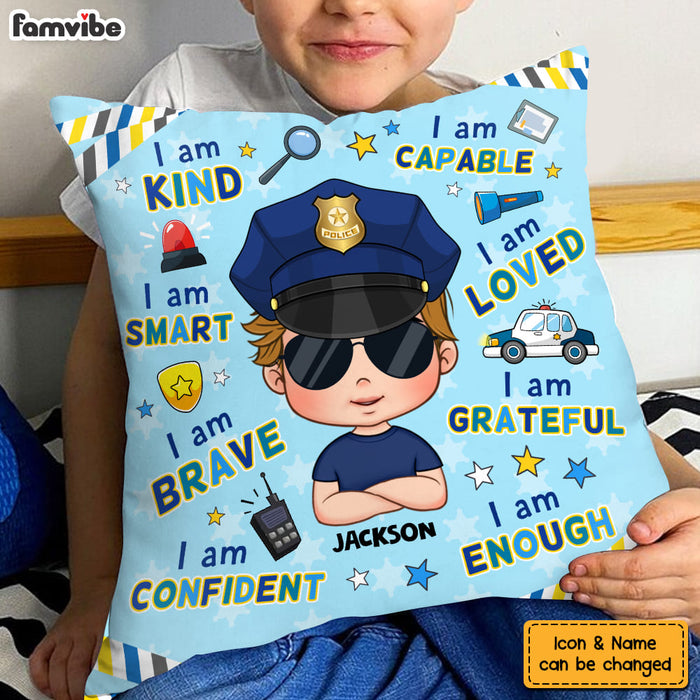Personalized Gift For Grandson Affirmation Police Pillow 30936 1