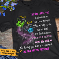 Personalized Butterflies Memorial Mom Dad T Shirt MR312 67O36 thumb 1
