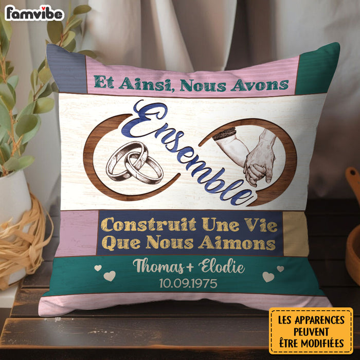 Personalized French Couple Gift Construit Une Vie Que Nous Aimons Pillow 30941 1