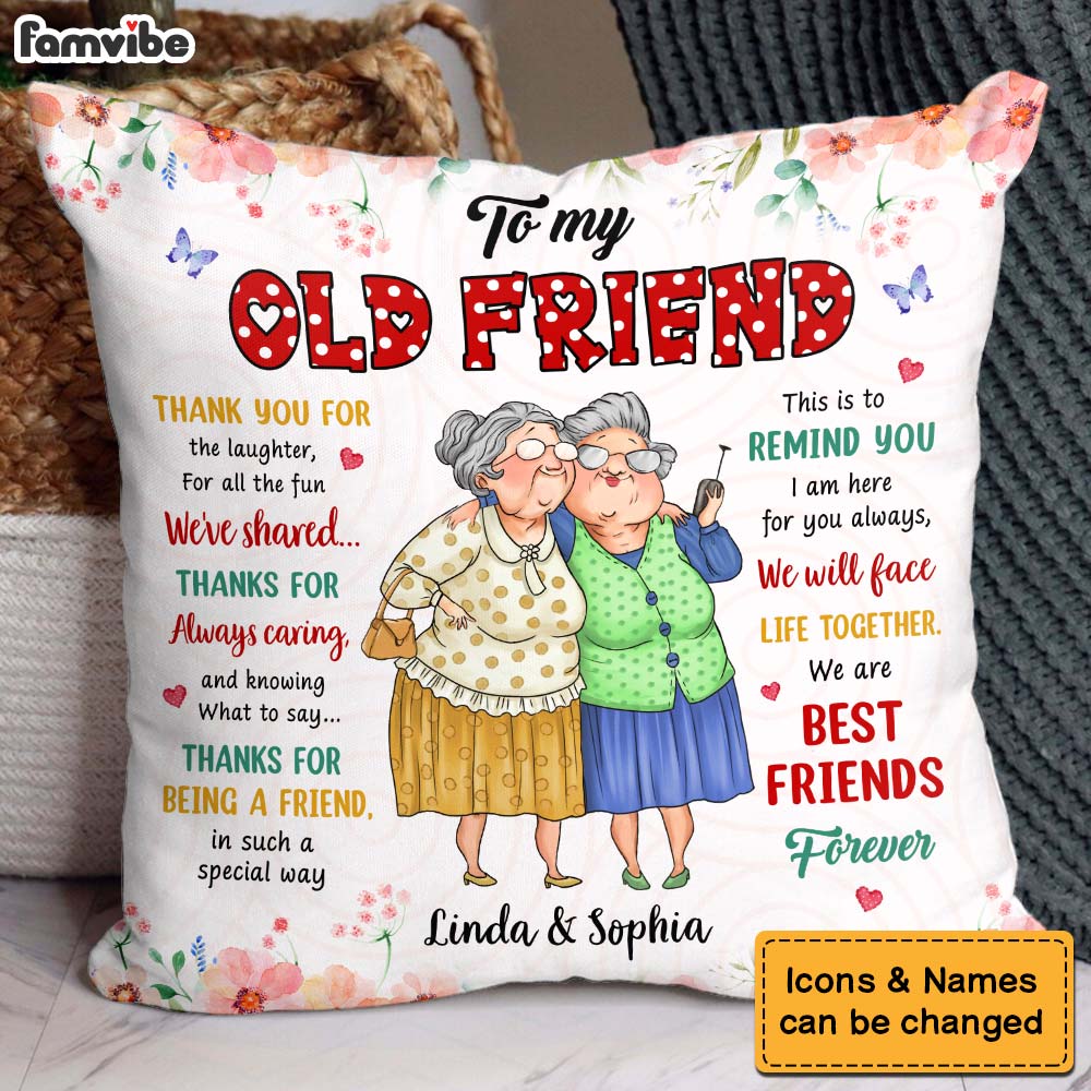 Personalized Gift For Friends I Am Here for You Always Polka Dot Pillow 30984 Primary Mockup