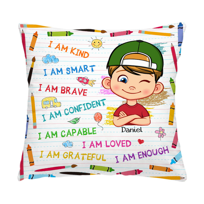 Personalized Gift For Grandson Affirmation School Theme Pillow 30993 1