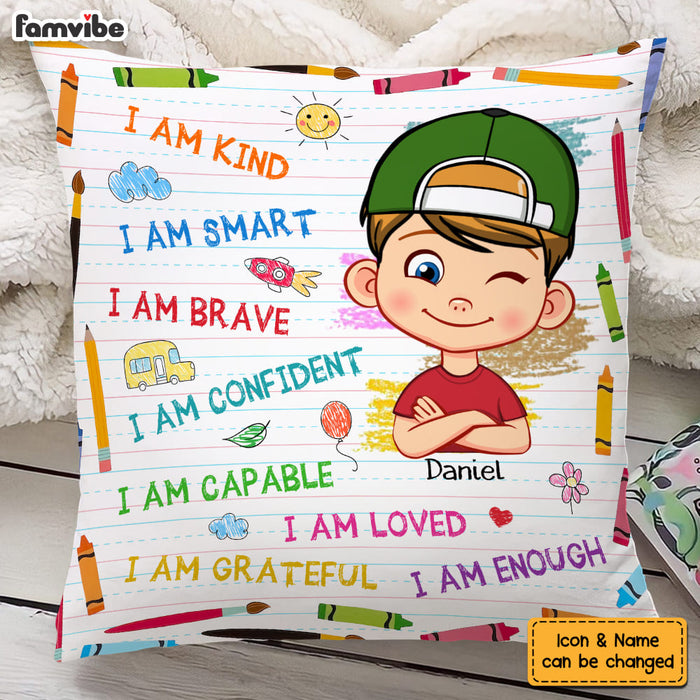 Personalized Gift For Grandson Affirmation School Theme Pillow 30993 1