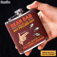 Personalized Gift For Dad Freaking Legends Leather Hip Flask 32264 thumb 1